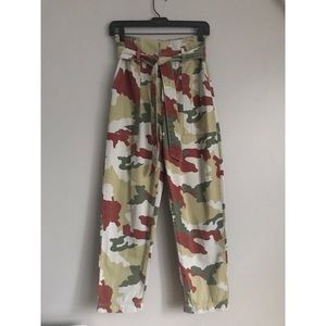 Zara Paperbag Camo Pant